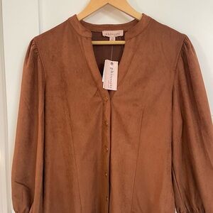 Philosophy Brown Velvety Top
